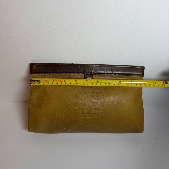 Vintage Loewe Anagram Embossed Leather Clutch Bag - Picture 2 of 11